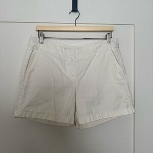 J Crew Shorts 4.5'' Womens Sz 8 White Chino Distressed Coastal Beach Summer
